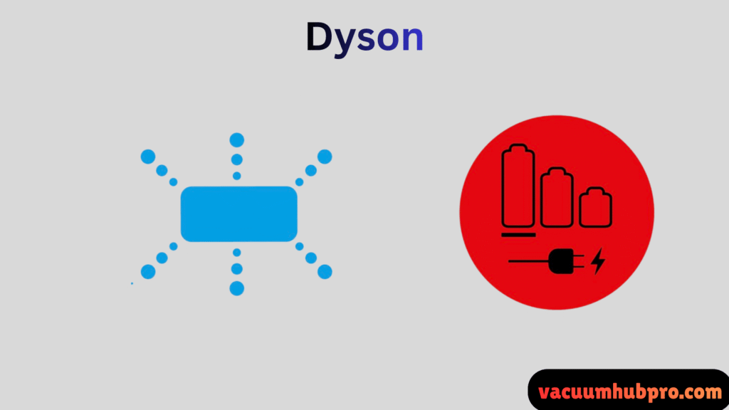 Dyson V15 flashing blue or red light indicating battery fault